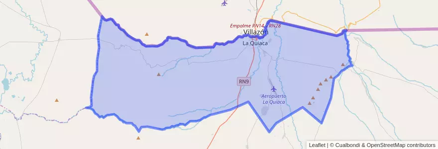Mapa de ubicacion de Municipio de La Quiaca.