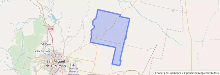 Mapa de ubicacion de Municipio de La Ramada y La Cruz.