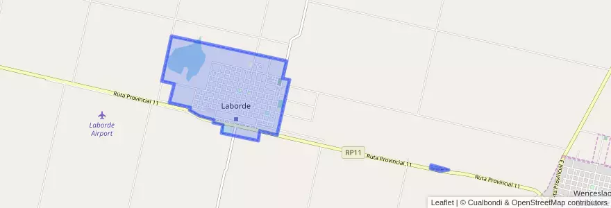 Mapa de ubicacion de Municipio de Laborde.