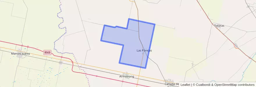 Mapa de ubicacion de Municipio de Las Parejas.