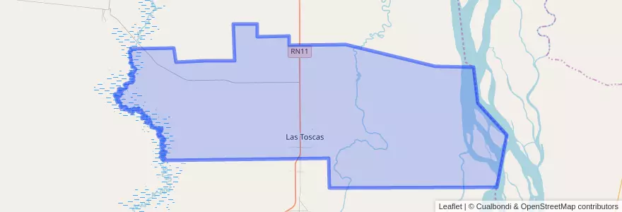Mapa de ubicacion de Municipio de Las Toscas.