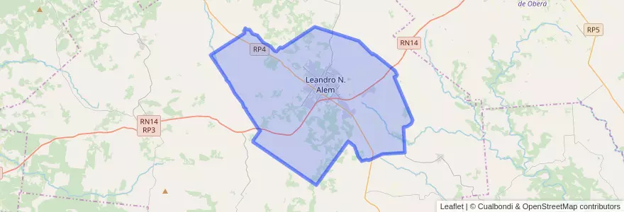 Mapa de ubicacion de Municipio de Leandro N. Alem.