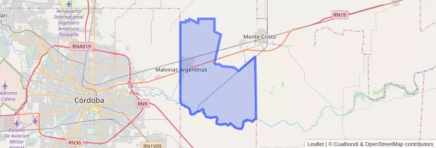 Mapa de ubicacion de Municipio de Malvinas Argentinas.