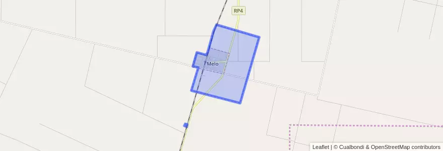 Mapa de ubicacion de Municipio de Melo.