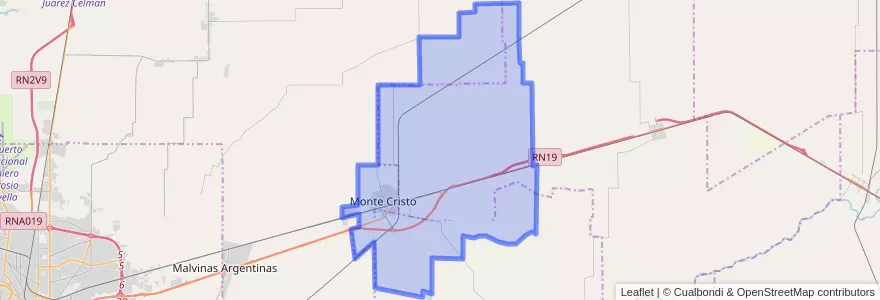 Mapa de ubicacion de Municipio de Monte Cristo.