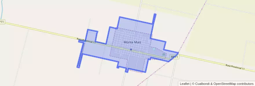 Mapa de ubicacion de Municipio de Monte Maíz.