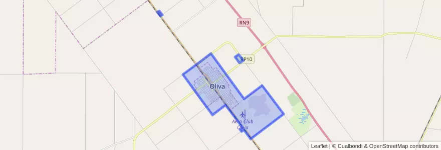 Mapa de ubicacion de Municipio de Oliva.