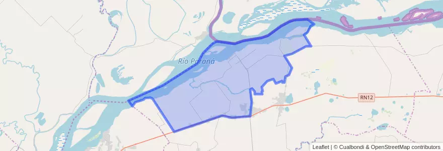 Mapa de ubicacion de Municipio de Paso de la Patria.