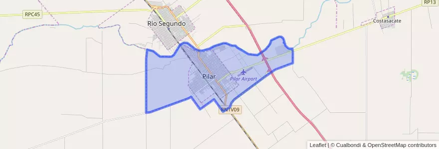 Mapa de ubicacion de Municipio de Pilar.
