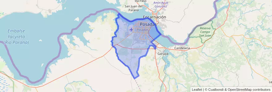 Mapa de ubicacion de Municipio de Posadas.