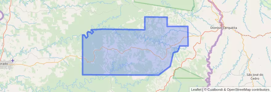 Mapa de ubicacion de Municipio de Pozo Azul.