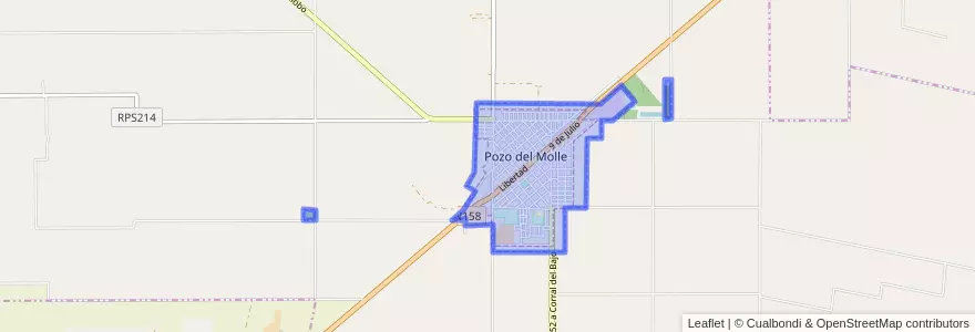 Mapa de ubicacion de Municipio de Pozo del Molle.