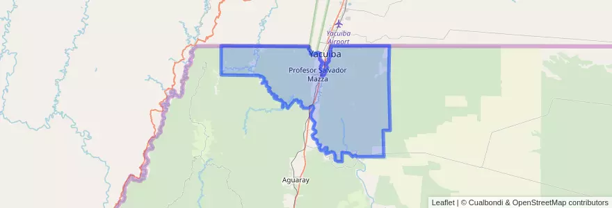 Mapa de ubicacion de Municipio de Profesor Salvador Mazza.