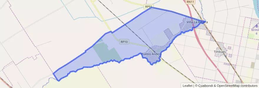 Mapa de ubicacion de Municipio de Pueblo Andino.