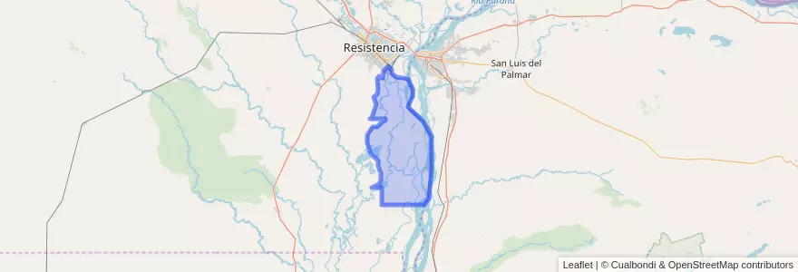 Mapa de ubicacion de Municipio de Puerto Vilelas.