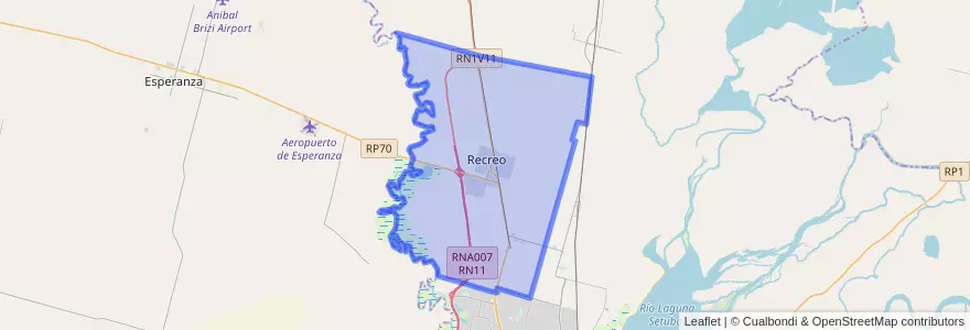 Mapa de ubicacion de Municipio de Recreo.