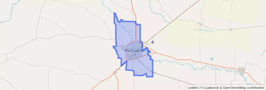 Mapa de ubicacion de Municipio de Río Cuarto.