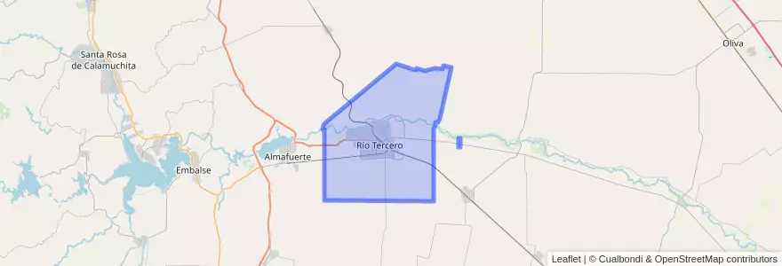 Mapa de ubicacion de Municipio de Río Tercero.
