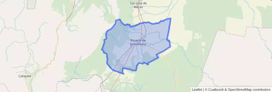 Mapa de ubicacion de Municipio de Rosario de la Frontera.