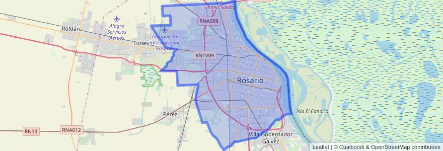 Mapa de ubicacion de Municipio de Rosario.