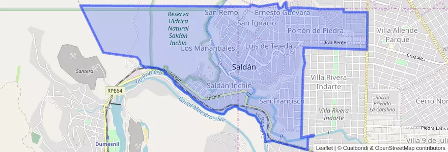 Mapa de ubicacion de Municipio de Saldán.