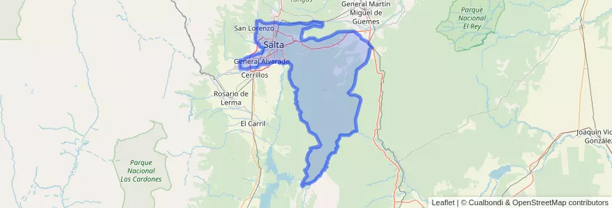 Mapa de ubicacion de Municipio de Salta.