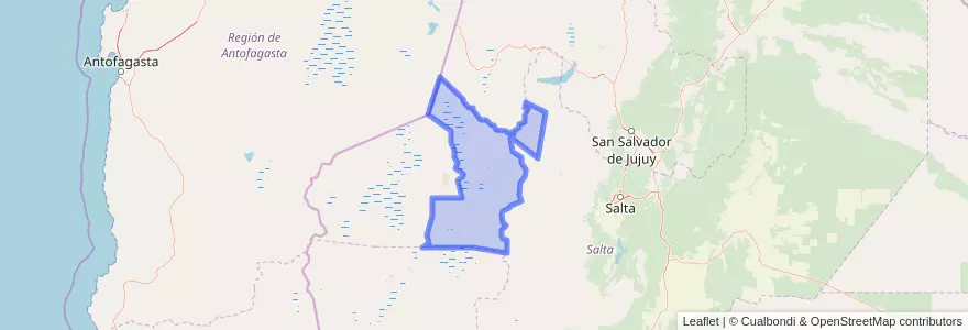 Mapa de ubicacion de Municipio de San Antonio de los Cobres.