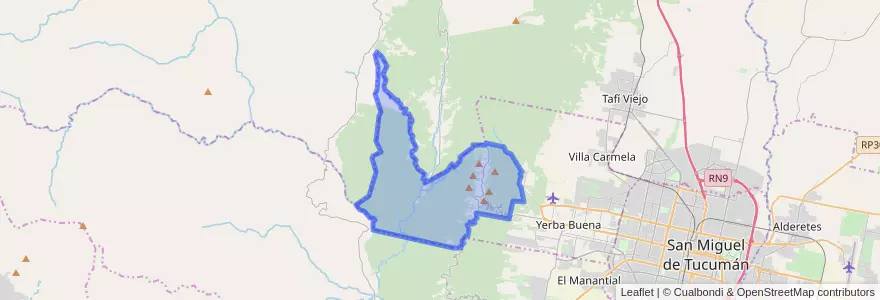 Mapa de ubicacion de Municipio de San Javier.