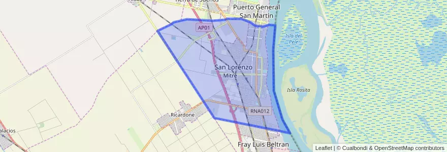Mapa de ubicacion de Municipio de San Lorenzo.