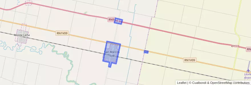 Mapa de ubicacion de Municipio de San Marcos Sud.
