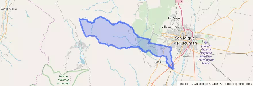 Mapa de ubicacion de Municipio de San Pablo y Villa Nougués.