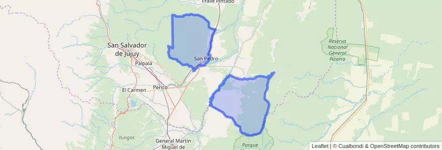 Mapa de ubicacion de Municipio de San Pedro de Jujuy.