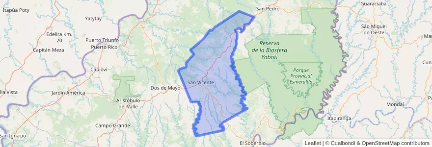 Mapa de ubicacion de Municipio de San Vicente.