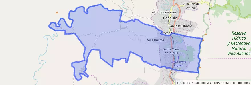 Mapa de ubicacion de Municipio de Santa María de Punilla.