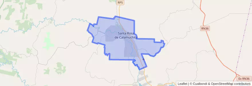 Mapa de ubicacion de Municipio de Santa Rosa de Calamuchita.