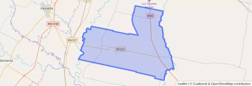 Mapa de ubicacion de Municipio de Santa Rosa de Leales.