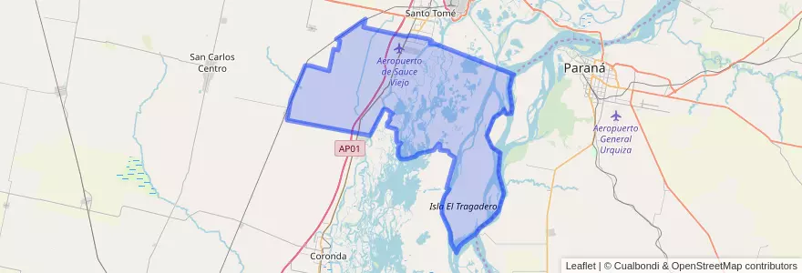 Mapa de ubicacion de Municipio de Sauce Viejo.
