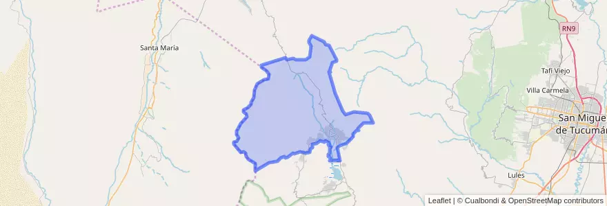 Mapa de ubicacion de Municipio de Tafí del Valle.
