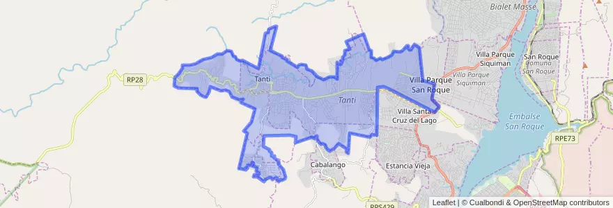 Mapa de ubicacion de Municipio de Tanti.