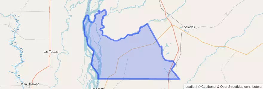 Mapa de ubicacion de Municipio de Tres de Abril.