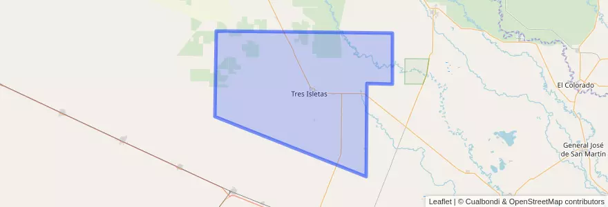 Mapa de ubicacion de Municipio de Tres Isletas.