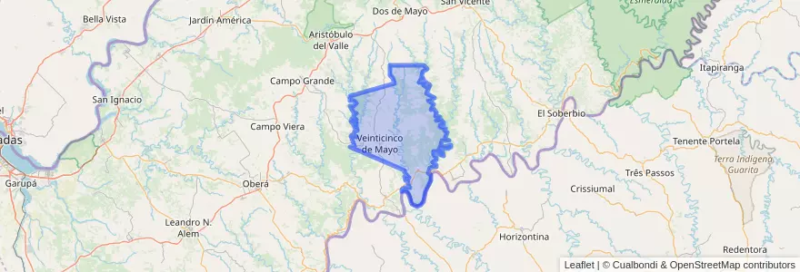 Mapa de ubicacion de Municipio de Veinticinco de Mayo.