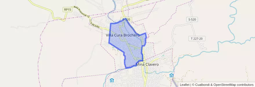 Mapa de ubicacion de Municipio de Villa Cura Brocheroa.