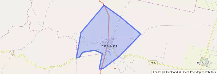 Mapa de ubicacion de Municipio de Villa de María.