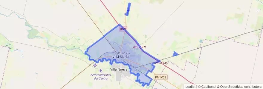 Mapa de ubicacion de Municipio de Villa María.