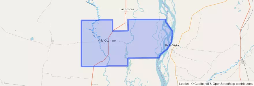 Mapa de ubicacion de Municipio de Villa Ocampo.