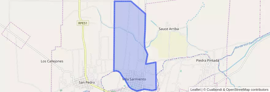 Mapa de ubicacion de Municipio de Villa Sarmiento.