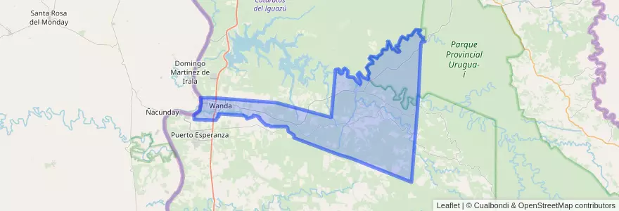 Mapa de ubicacion de Municipio de Wanda.