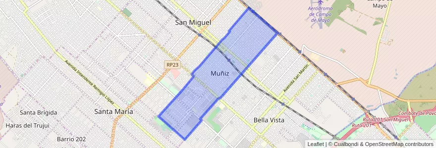 Mapa de ubicacion de Muñiz.