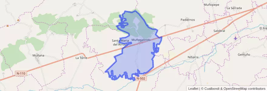 Mapa de ubicacion de Muñogalindo.